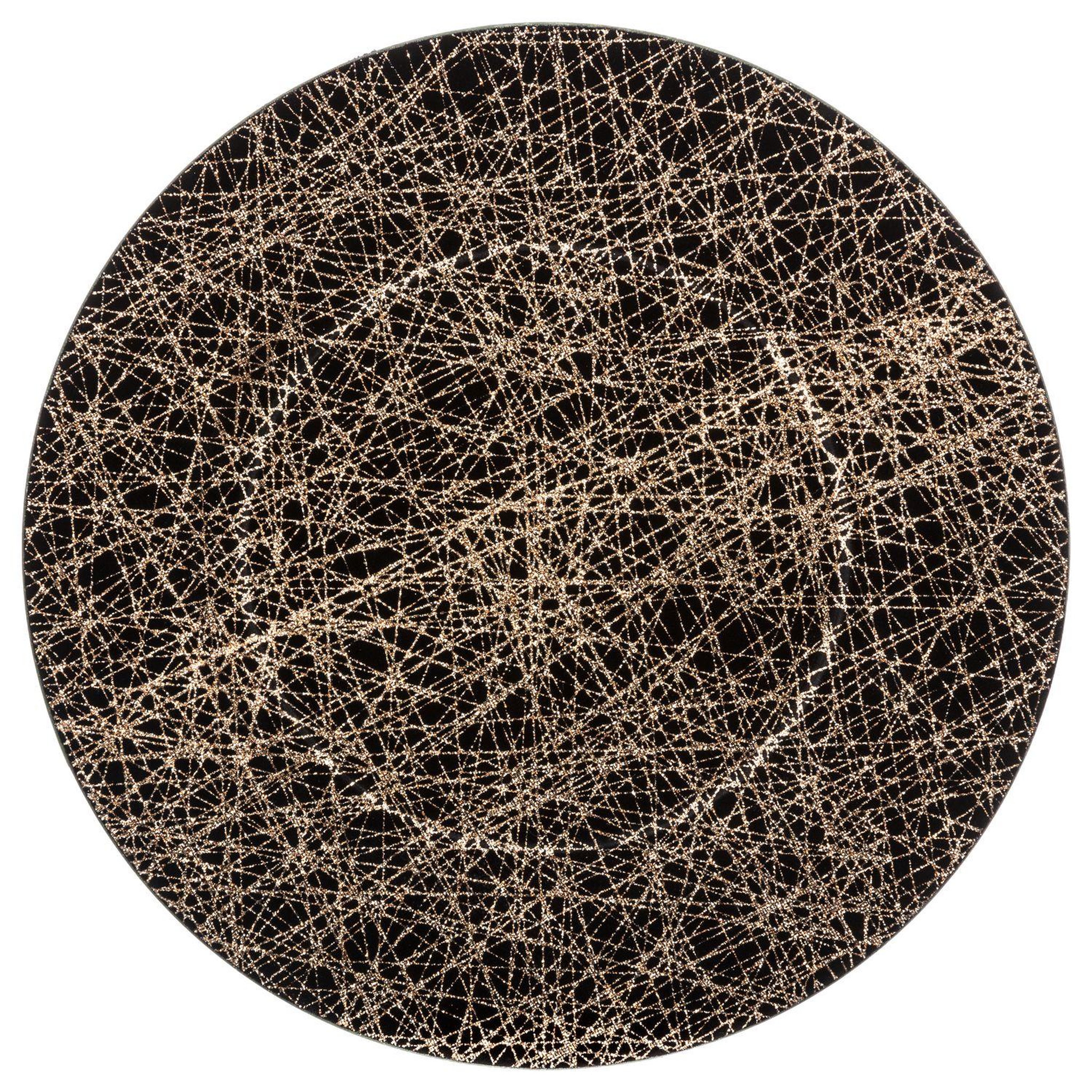 TOILINUX Lot de 12 assiettes de présentation lignes - noir et or
