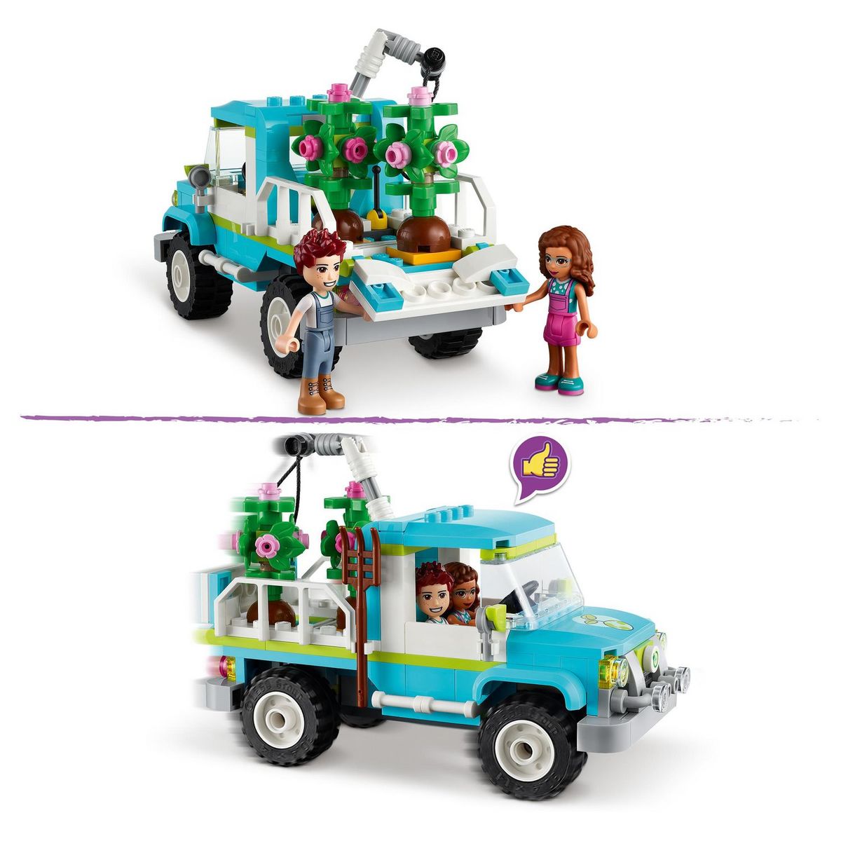 LEGO Friends 41707 Le Camion Planteur d&rsquo;Arbres, Jouet de Construction Voiture Jardin