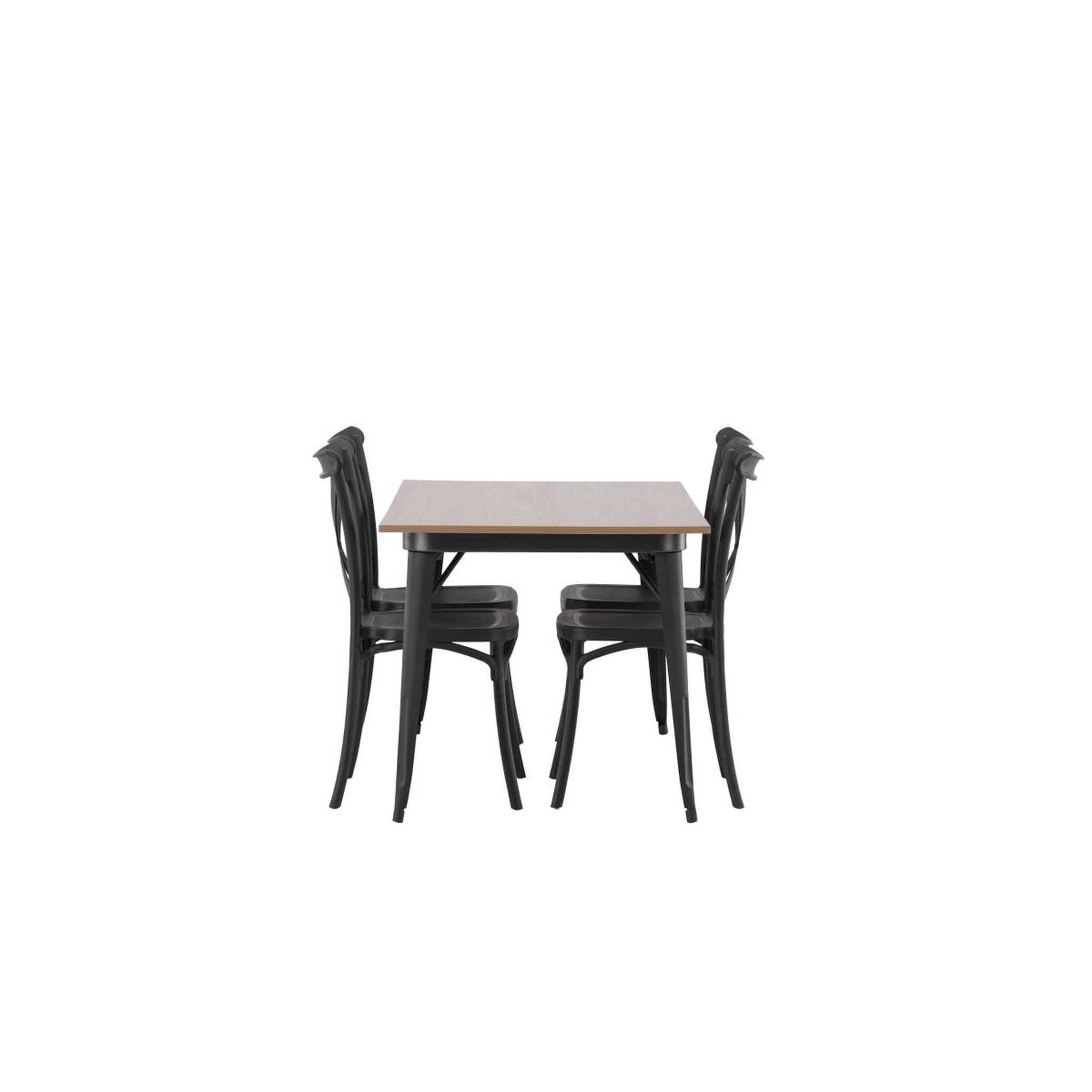 Voir la diapositive 4 : Paris Prix Ensemble table à manger & 4 chaises  tempe & crosett  140cm naturel & noir