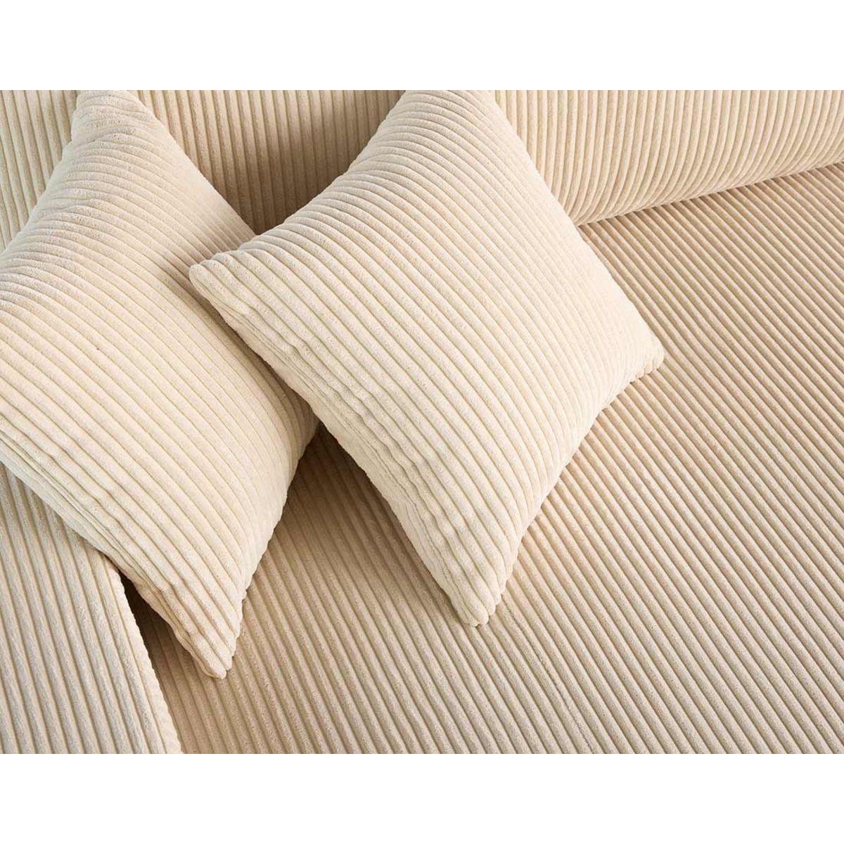 LISA DESIGN Pivoine - canapé droit 3 places - convertible avec coffre - en velours côtelé