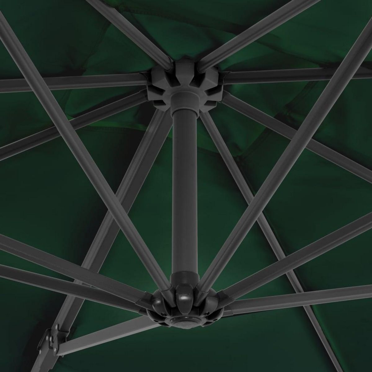 VIDAXL Parasol de jardin en porte-a-faux et poteau en aluminium vert