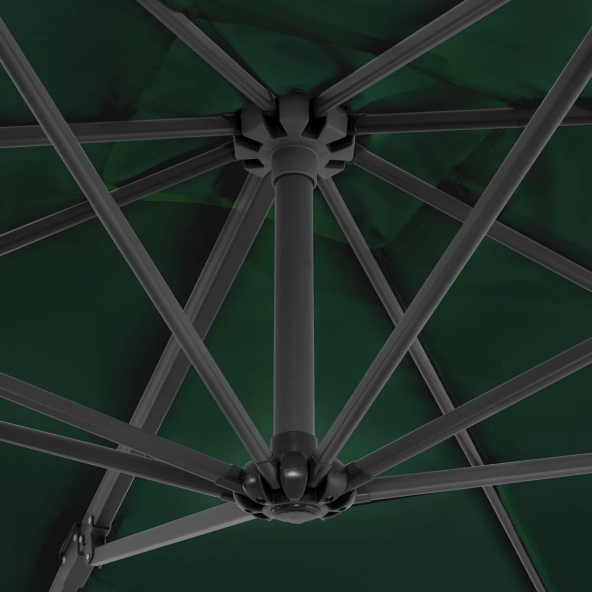 VIDAXL Parasol de jardin en porte-a-faux et poteau en aluminium vert