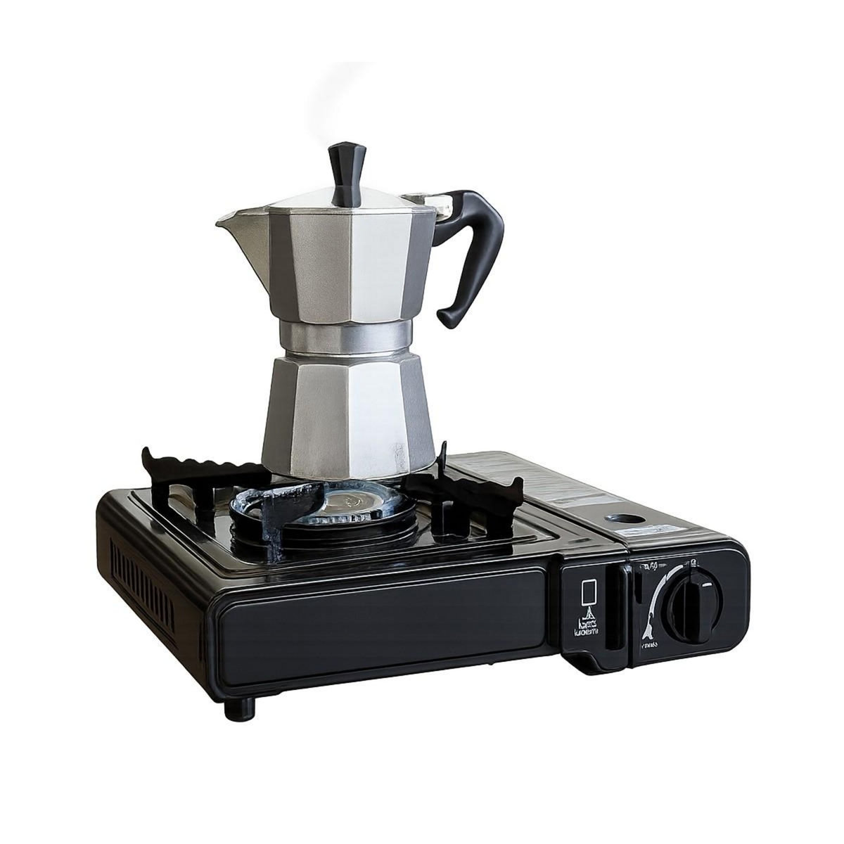 BRIXO Réchaud à gaz 2200W + 8 cartouches de gaz Camping Cuisine Extérieure