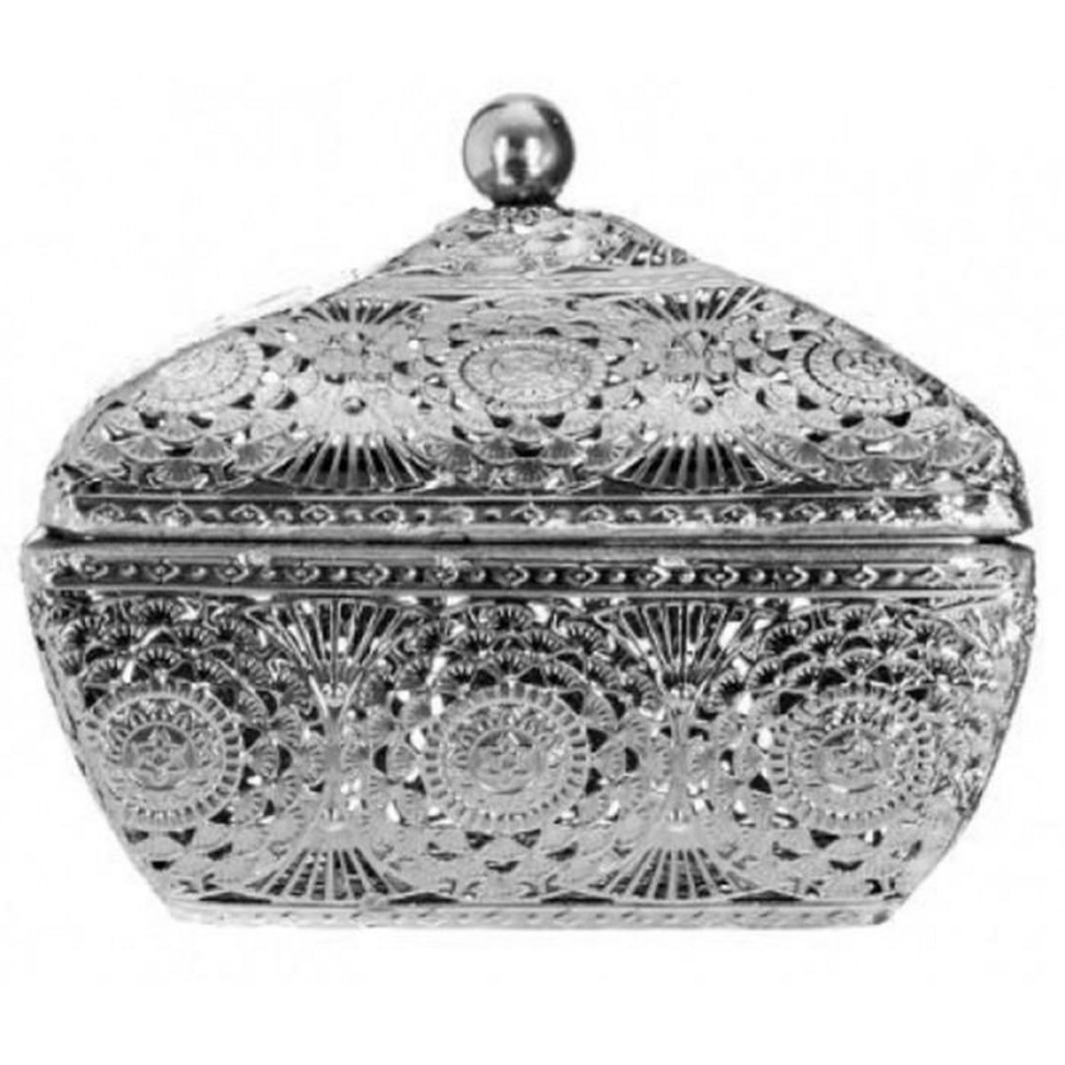 ATMOSPHERA Boîte Métal Déco  Ajourée  12cm Argent
