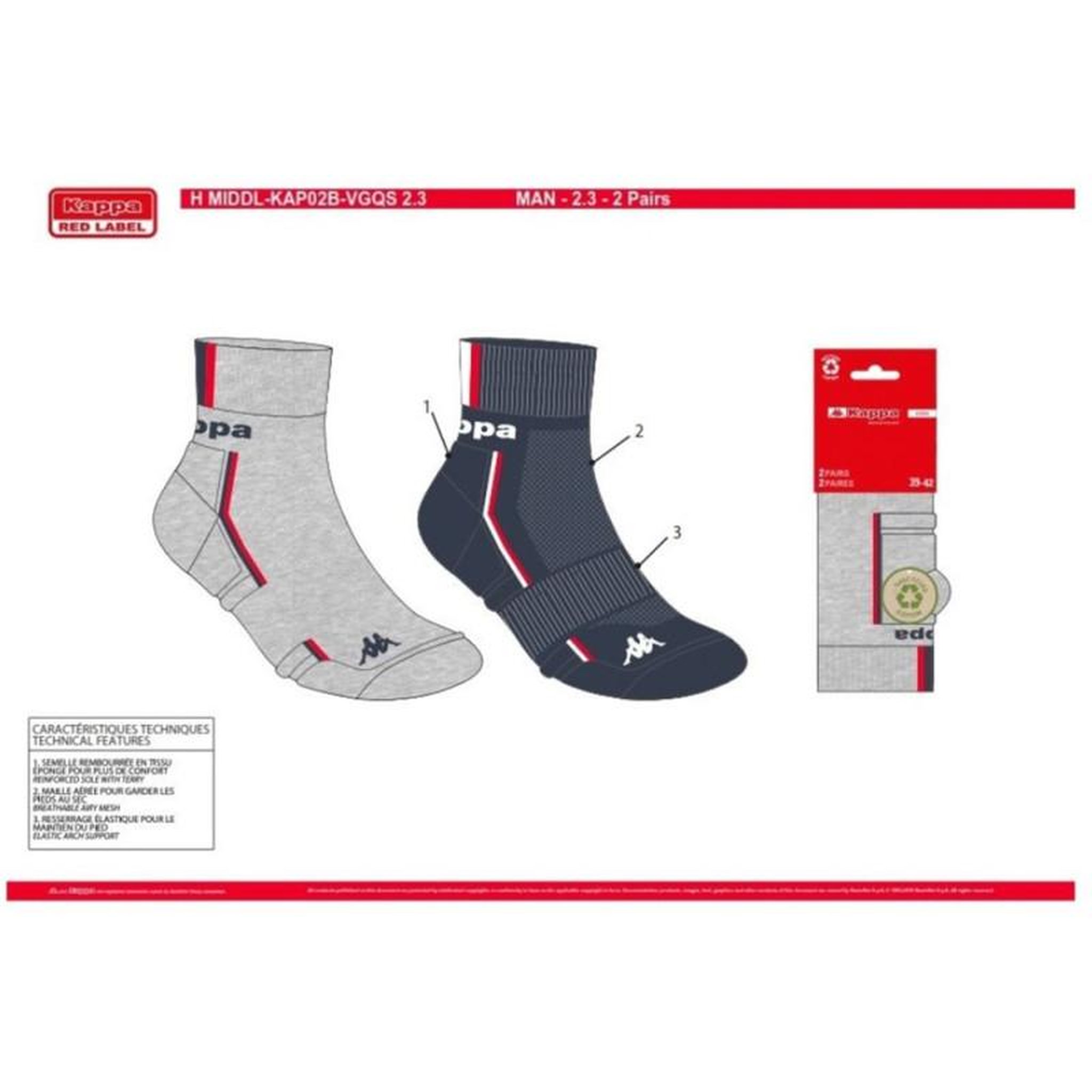 Voir la diapositive 4 : KAPPA Chaussettes Homme KAPPA