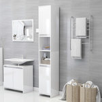 VIDAXL Armoire de salle de bain Blanc brillant Bois d'ingenierie