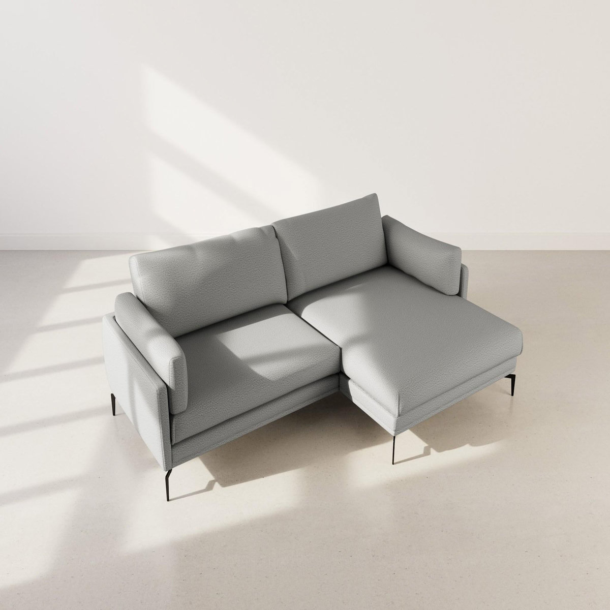 LISA DESIGN Carlos - canapé d'angle droit 4 places ultra moelleux en tissu texturé