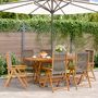 Voir la diapositive 1 : VIDAXL Chaises inclinables de jardin lot de 6 gris bois massif acacia