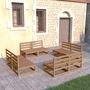 Voir la diapositive 1 : VIDAXL Salon de jardin 8 pcs marron miel bois de pin massif