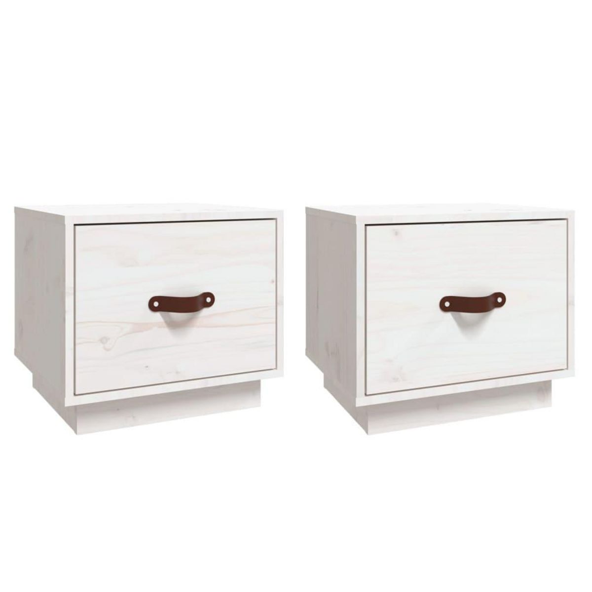 VIDAXL Tables de chevet 2 pcs Blanc 40x34x35 cm Bois de pin massif