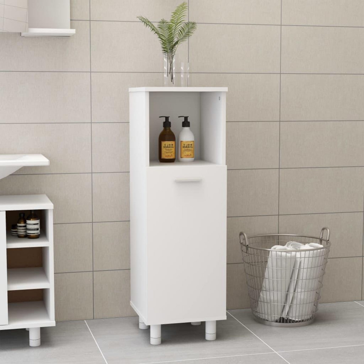 VIDAXL Armoire de salle de bain Blanc 30x30x95 cm Bois d'ingenierie