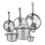 ELO Ensemble de 3 Poêles de cuisson 24, 28 et 32 cm et 3 faitouts 12, 20 et 26 cm Elo Profi Citrin