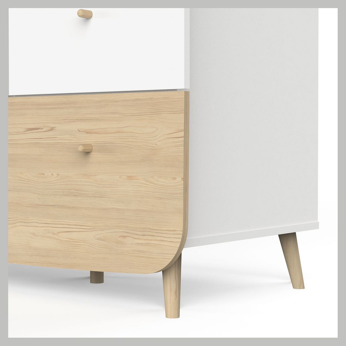 Armoire bébé enfant 2 portes 2 tiroirs blanc LINIA