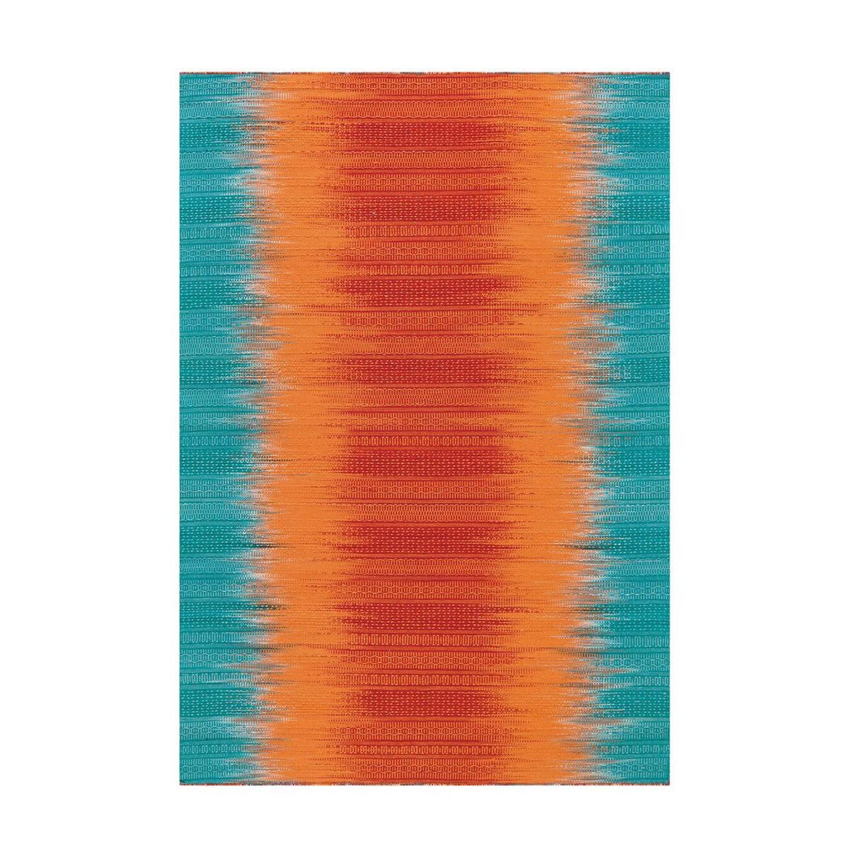 Paris Prix Tapis en Laine Tissé Fait Main  Sunset  Orange & Bleu