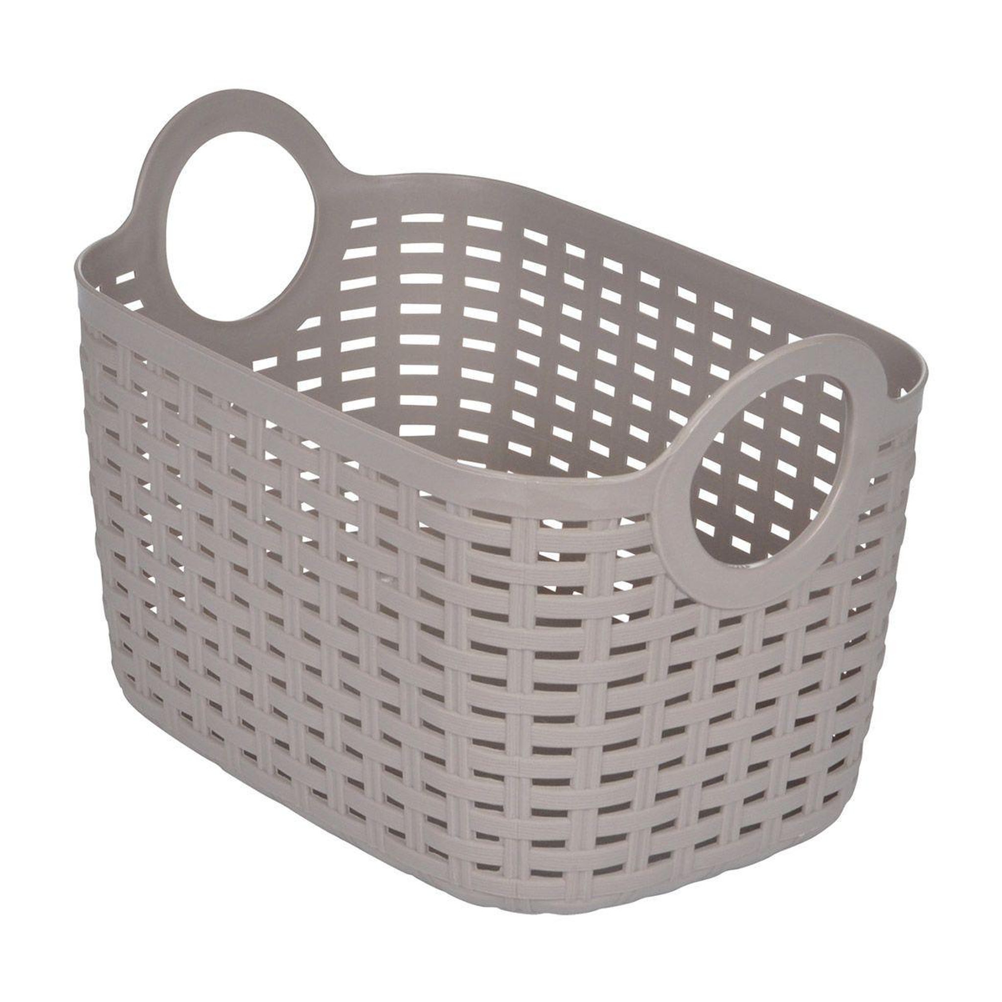 HOMEA Panier à linge arrondi  tressé  6l taupe