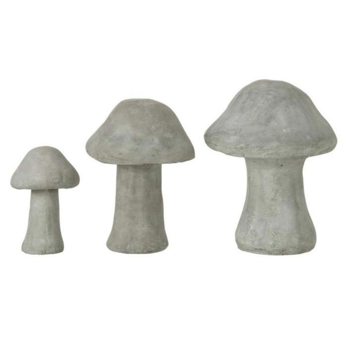 Paris Prix Lot de 3 Champignons Déco  Ciment  19cm Gris