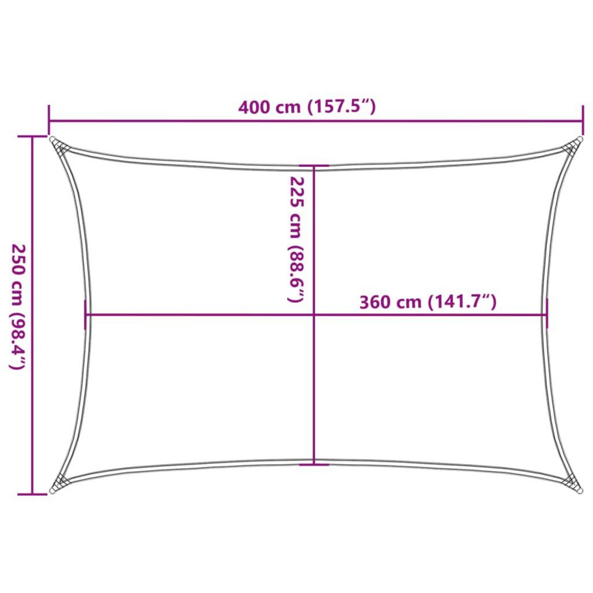 VIDAXL Voile d'ombrage 160 g/m^2 Vert fonce 2,5x4 m PEHD