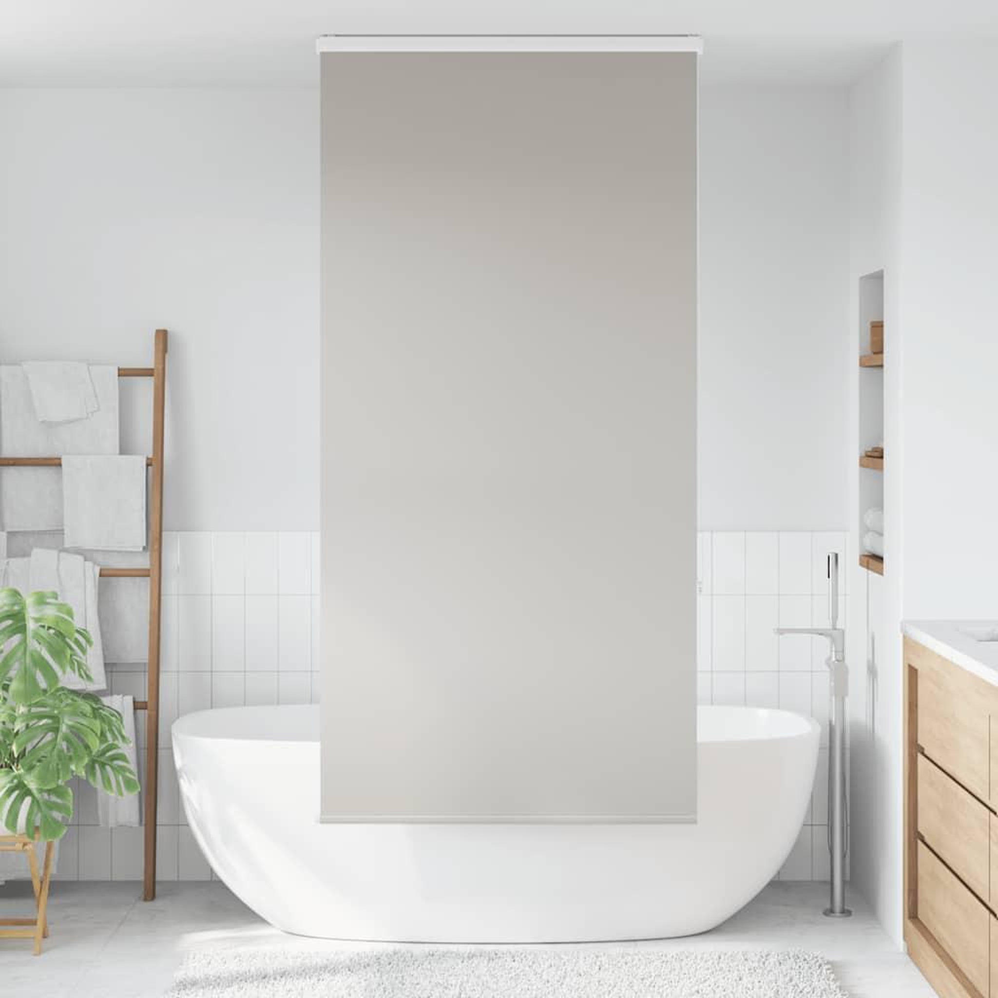 Voir la diapositive 2 : VIDAXL Store enrouleur de douche avec cassette largeur du tissu 96 cm