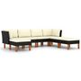 Voir la diapositive 2 : VIDAXL Salon de jardin 7 pcs avec coussins Resine tressee Noir