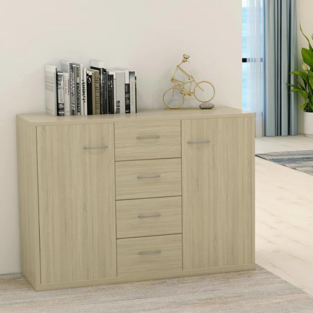 VIDAXL Buffet Chêne sonoma 88x30x65 cm Bois d ingénierie