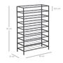 Voir la diapositive 3 : HOMCOM Étagère à vin rack pour bouteilles range-bouteilles capacité 54 bouteilles dim. 63L x 25l x 91H cm métal noir