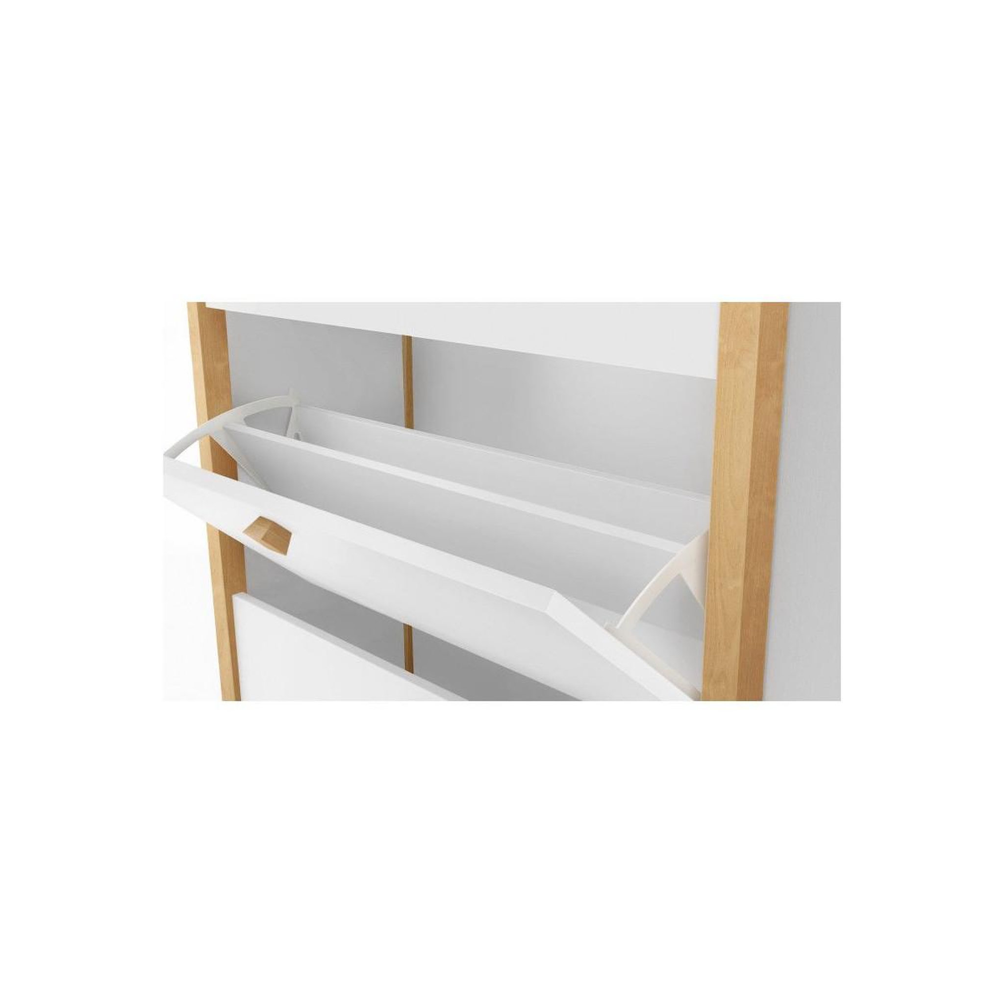 Voir la diapositive 3 : Paris Prix Meuble à chaussures 3 compartiments  hannover  121cm blanc