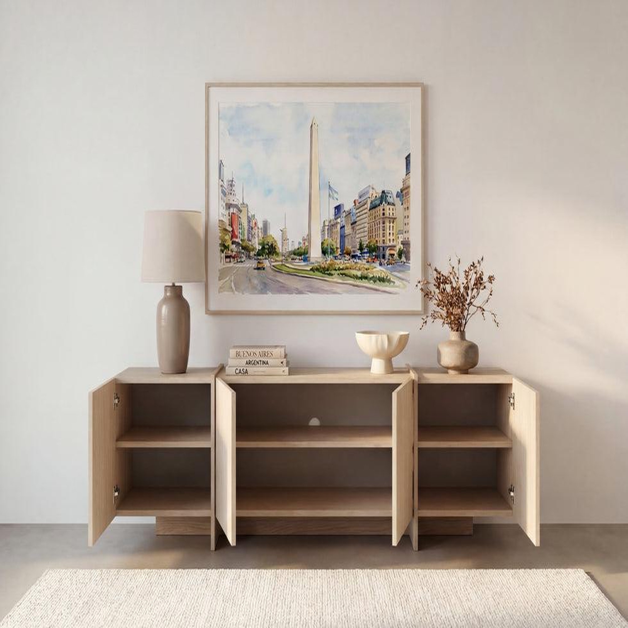 Voir la diapositive 2 : CASANOVA PARIS Hanna - meuble tv 177cm en mélamine beige