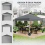 Voir la diapositive 4 : OUTSUNNY Tonnelle barnum pop-up UV 30+ sac transport inclus anthracite