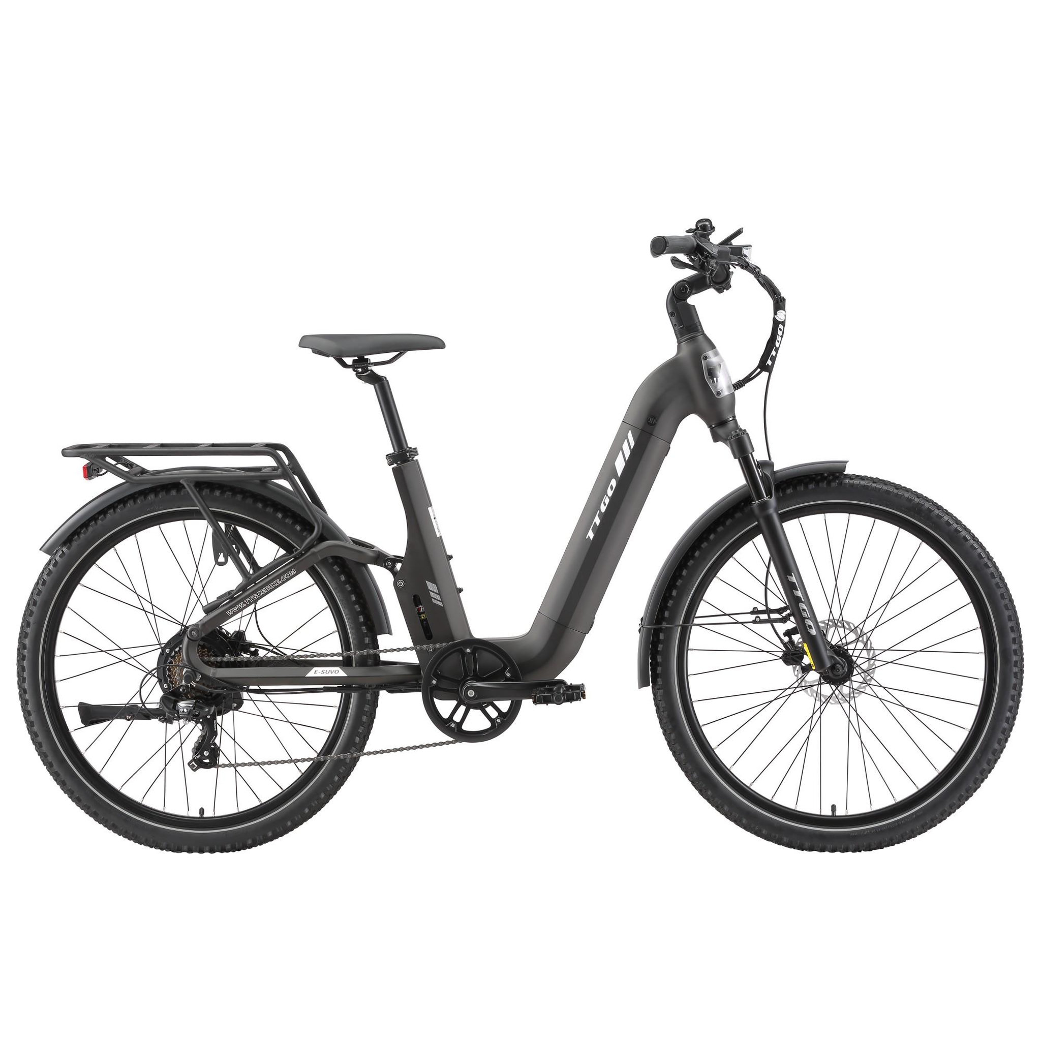 TTGO Vélo électrique TTGO E-SUVO, 48 V 15 Ah. Coloris disponibles : Noir, Gris, Vert