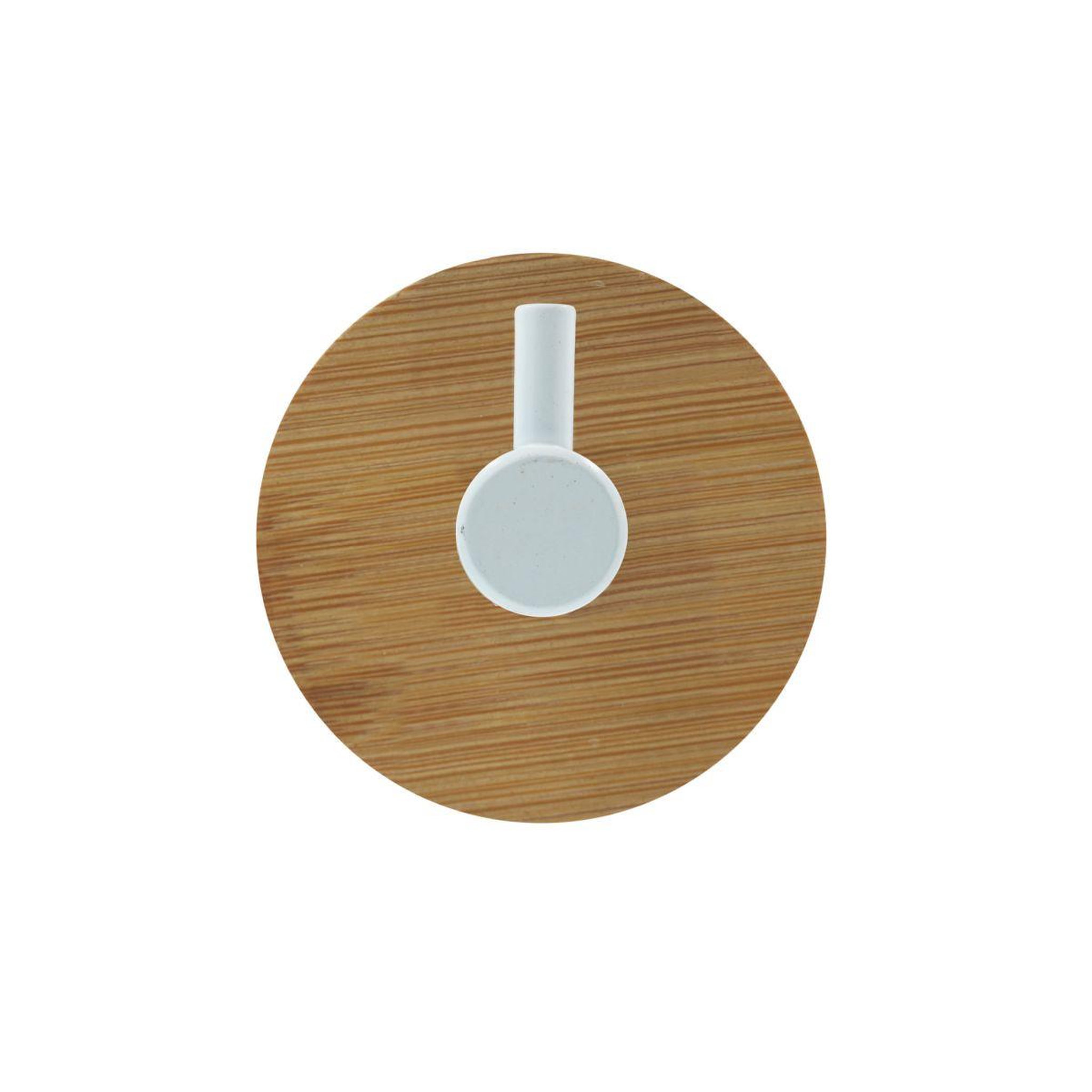 Voir la diapositive 2 : Douceur d'Intérieur Lot de 2 patères adhésives en bambou  fixeo  5cm naturel & blanc