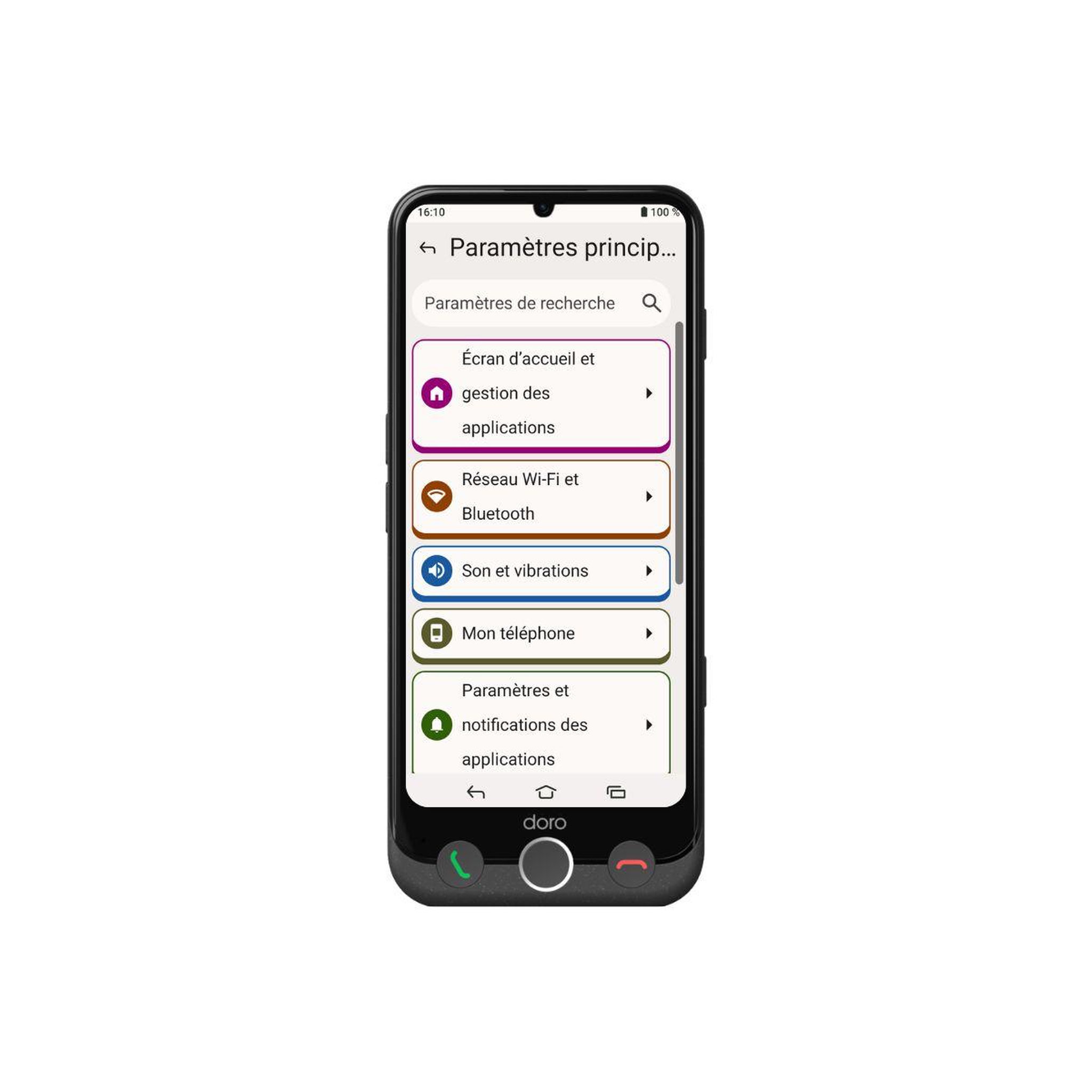 Voir la diapositive 3 : Doro Smartphone Aurora A30 4G+ Etui + Protège écran