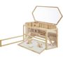 Voir la diapositive 2 : tectake Clapier pour petits rongeurs en bois marron