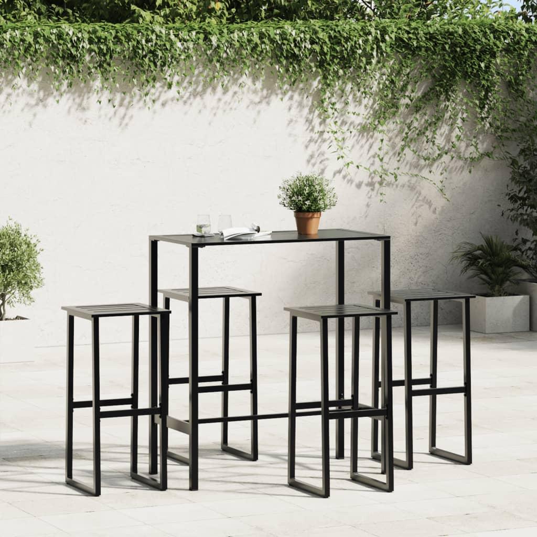 Voir la diapositive 3 : VIDAXL Tabourets de bar lot de 4 noir acier enduit de poudre