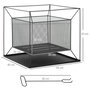 Voir la diapositive 3 : OUTSUNNY Brasero cheminée foyer extérieur carré avec tisonnier dim. 45L x 45l x 43H cm métal noir