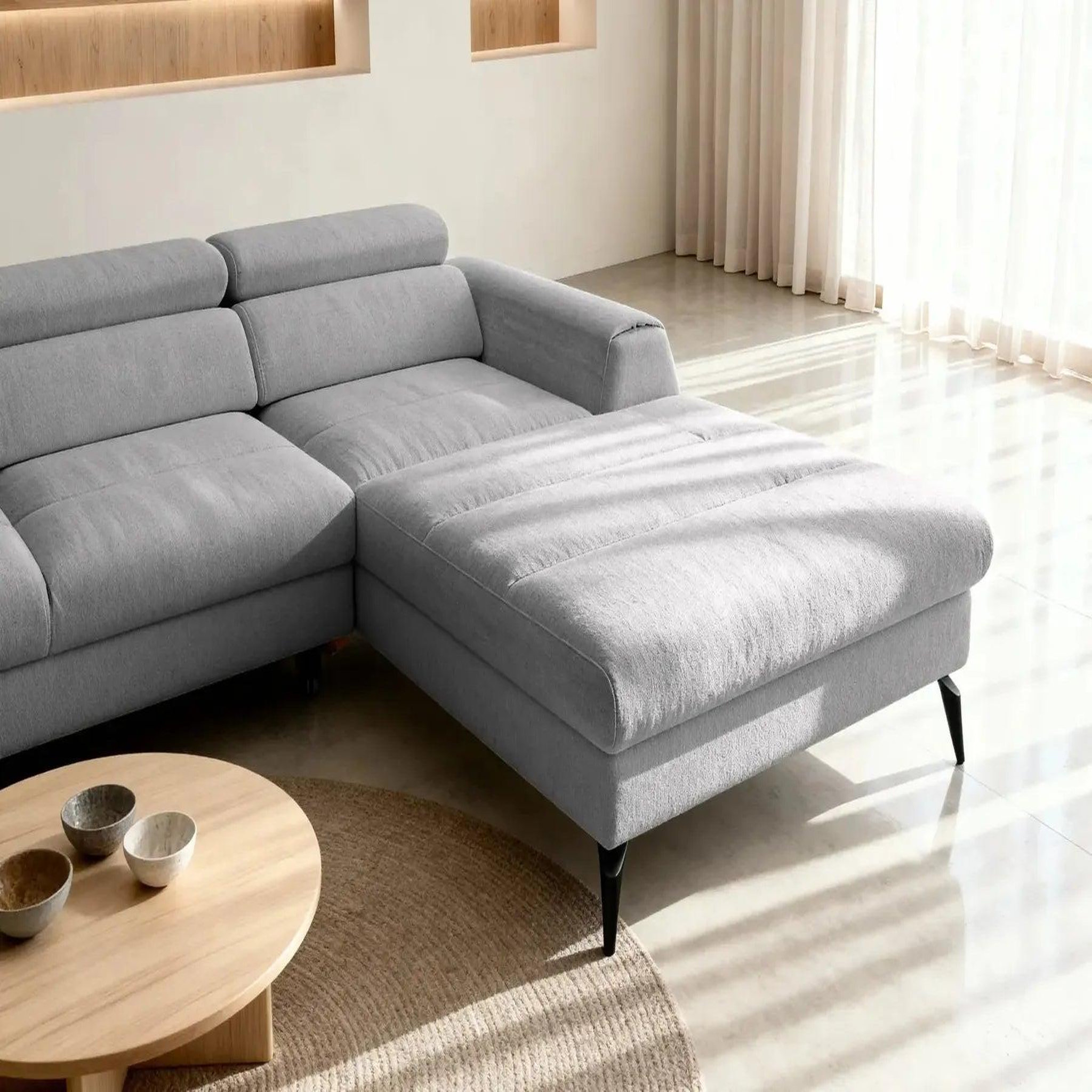 Voir la diapositive 6 : CASANOVA PARIS Clovis - canapé d'angle convertible tissu chiné
