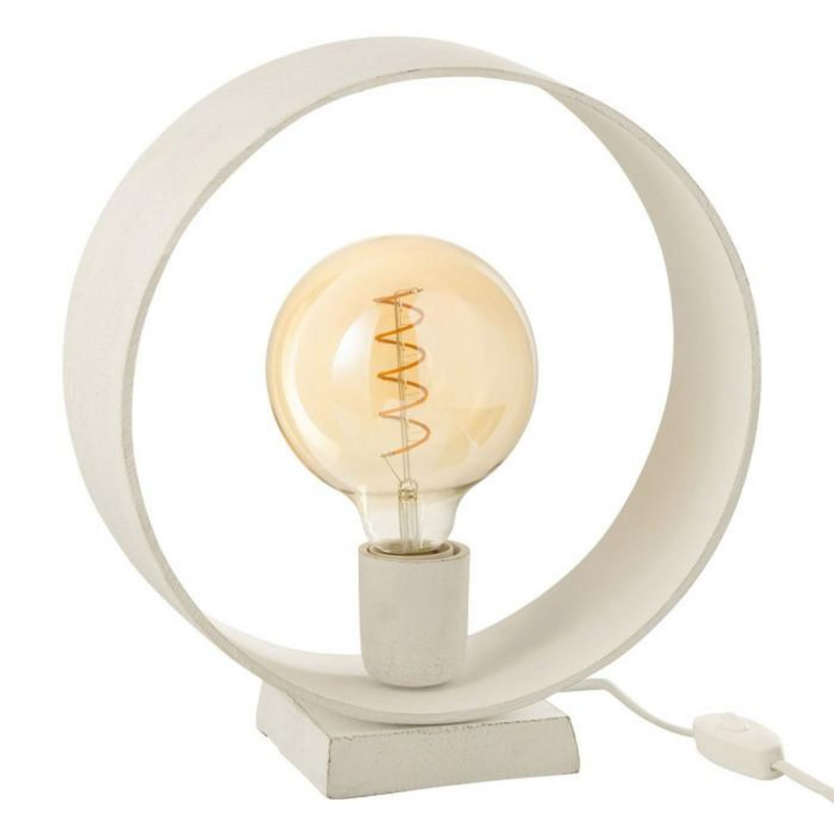 Paris Prix Lampe à Poser Design  Cercle  32cm Blanc