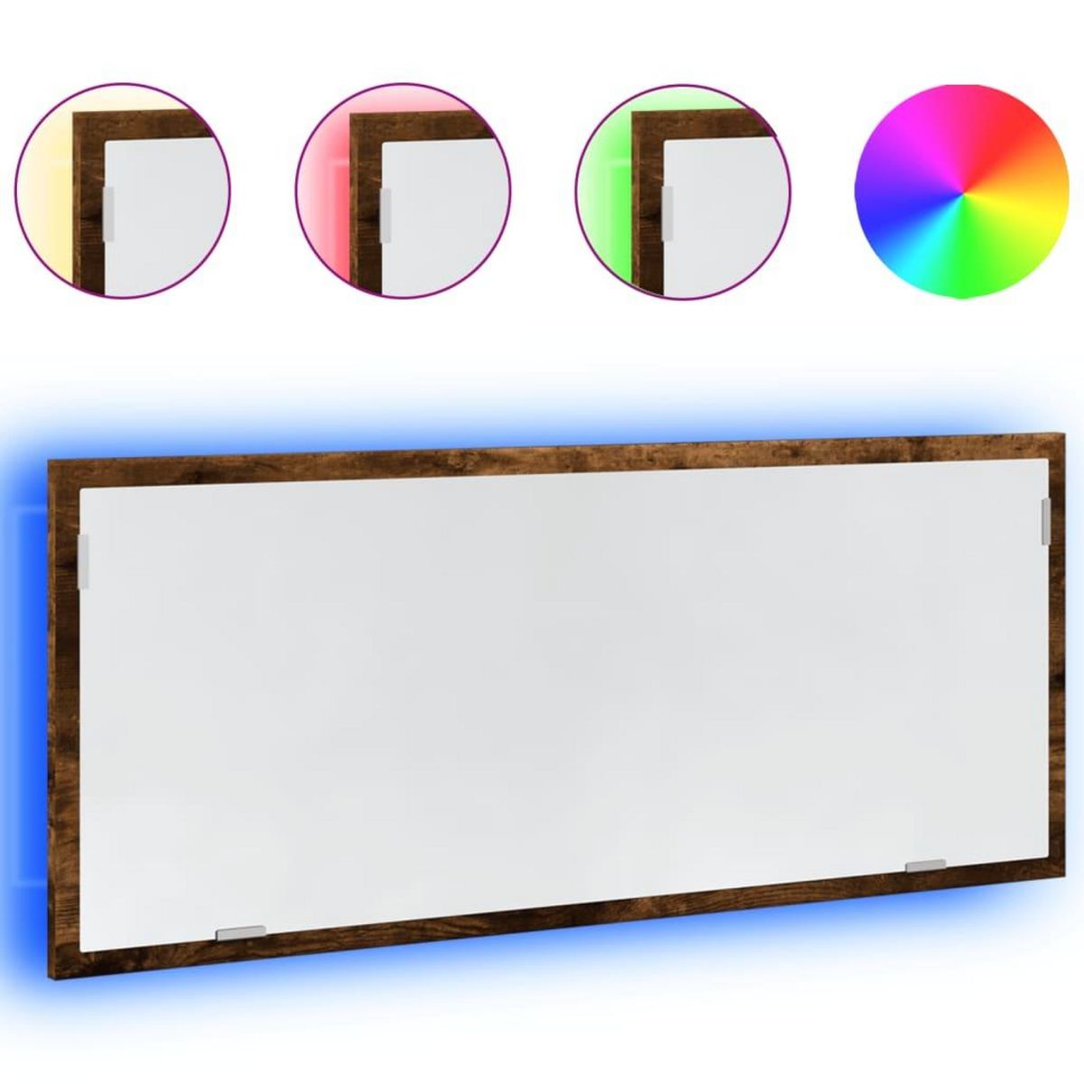 VIDAXL Miroir de salle de bain a LED chene fume bois d'ingenierie