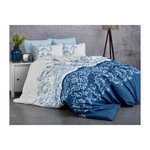 GENERIQUE Parure de lit - 1 housse de couette 220 x 240 cm + 2 taies d'oreiller 60 x 60 cm - 100% coton renforcé - Bleu