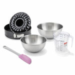 ZENKER Set de 5 ustensiles de pâtisserie moule à gâteaux bol à mixer spatule en silicone et verre mesureur Black metallic Black mettallic Zenker  Black mettallic