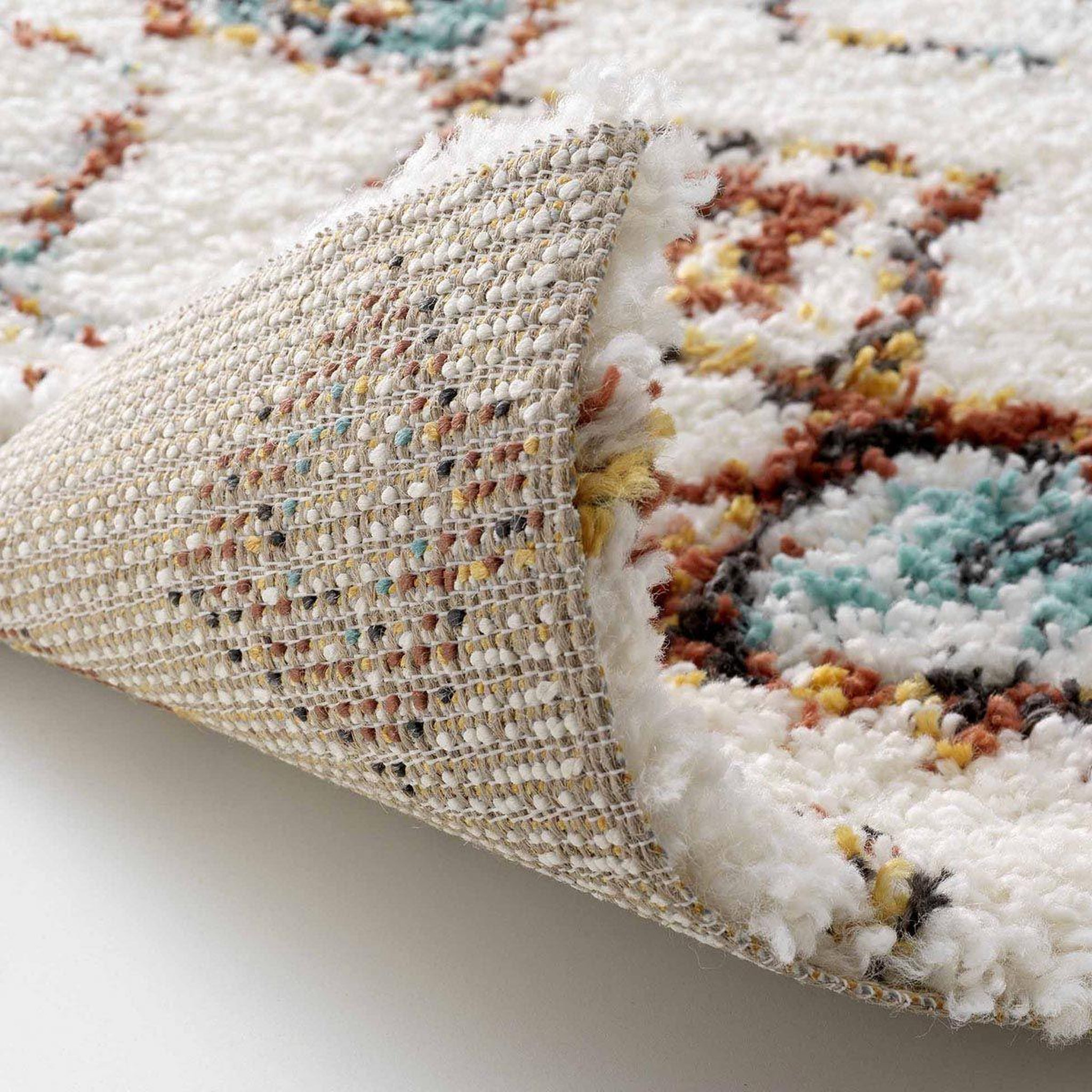 Voir la diapositive 3 : Douceur d'Intérieur Tapis déco shaggy  vasco  60x110cm multicolore