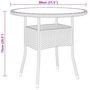 Voir la diapositive 5 : VIDAXL Table de jardin Ø80x75 cm Verre trempe/resine tressee Beige