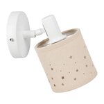 OSTARIA Spot patère orientable 1 abat-jour Lin beige