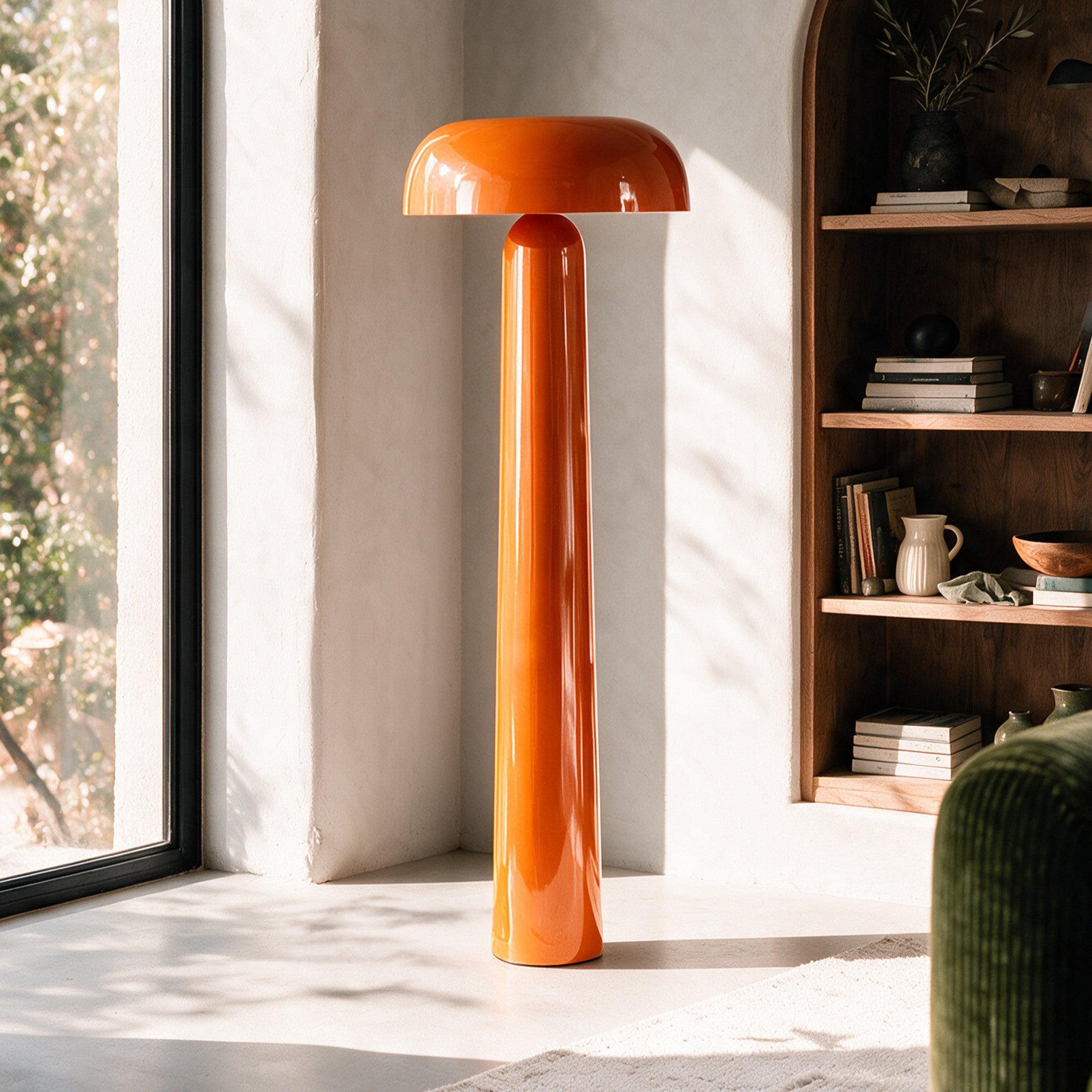 Voir la diapositive 2 : MAISON PAVANE Lampadaire en métal orange-livia
