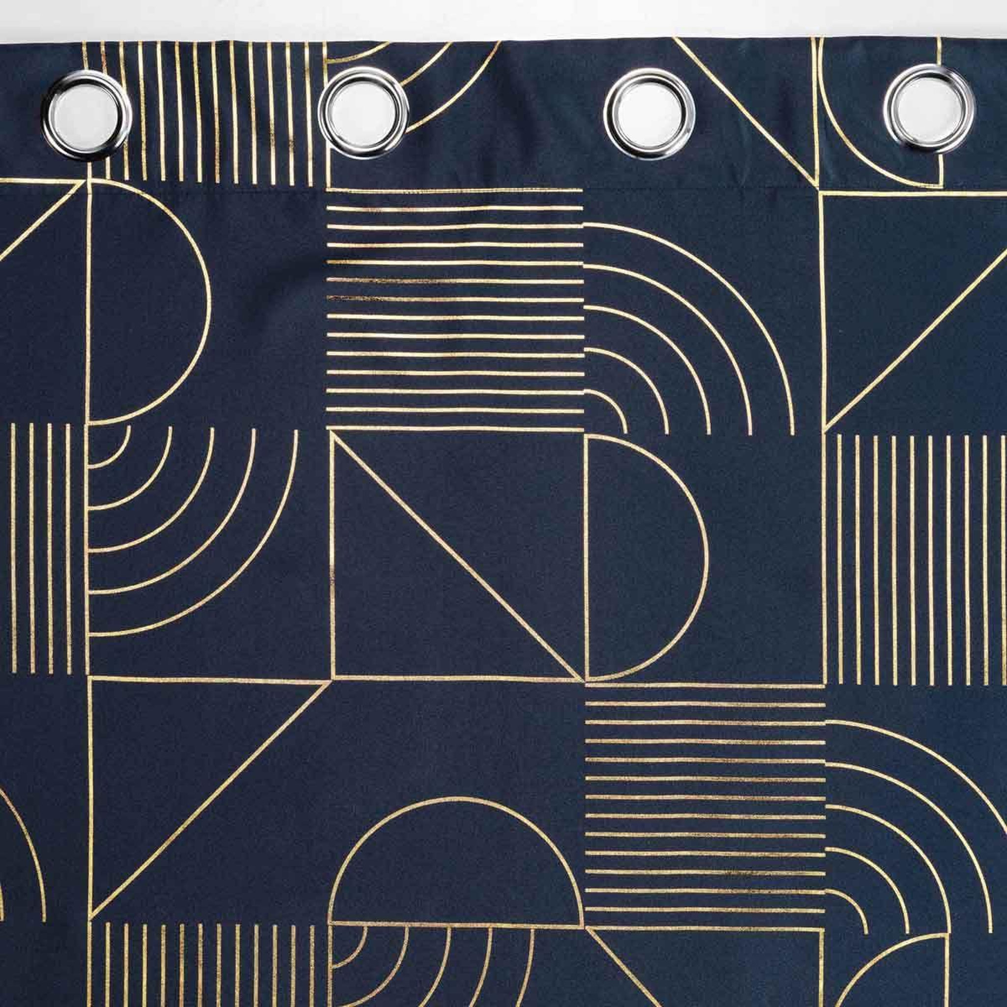 Voir la diapositive 3 : Douceur d'Intérieur Rideau à œillets imprimé  lineor  140x260cm marine
