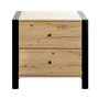 Voir la diapositive 2 : Paris Prix Table de Chevet 2 Tiroirs  Vicky  60cm Naturel & Noir