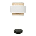 OSTARIA Lampe abat-jour papier rotin 3 niveaux blanc