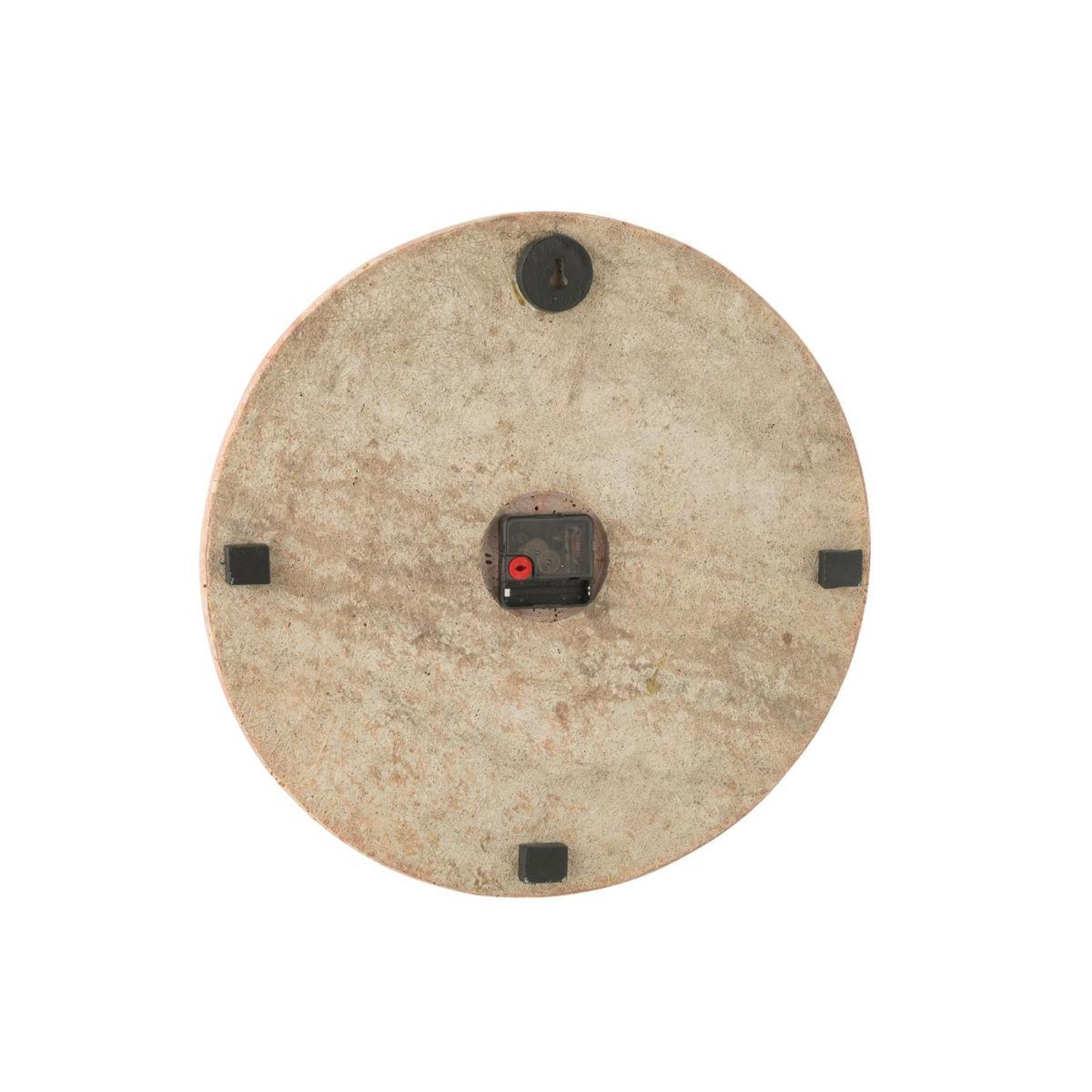 Voir la diapositive 2 : J-LINE Horloge murale en marbre  eula  41cm terracotta