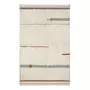 Lorena Canals Tapis lavable en coton - beige avec lignes vert et bleu - 90 x 130 cm