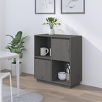 VIDAXL Buffet Gris 74x35x80 cm Bois massif de pin