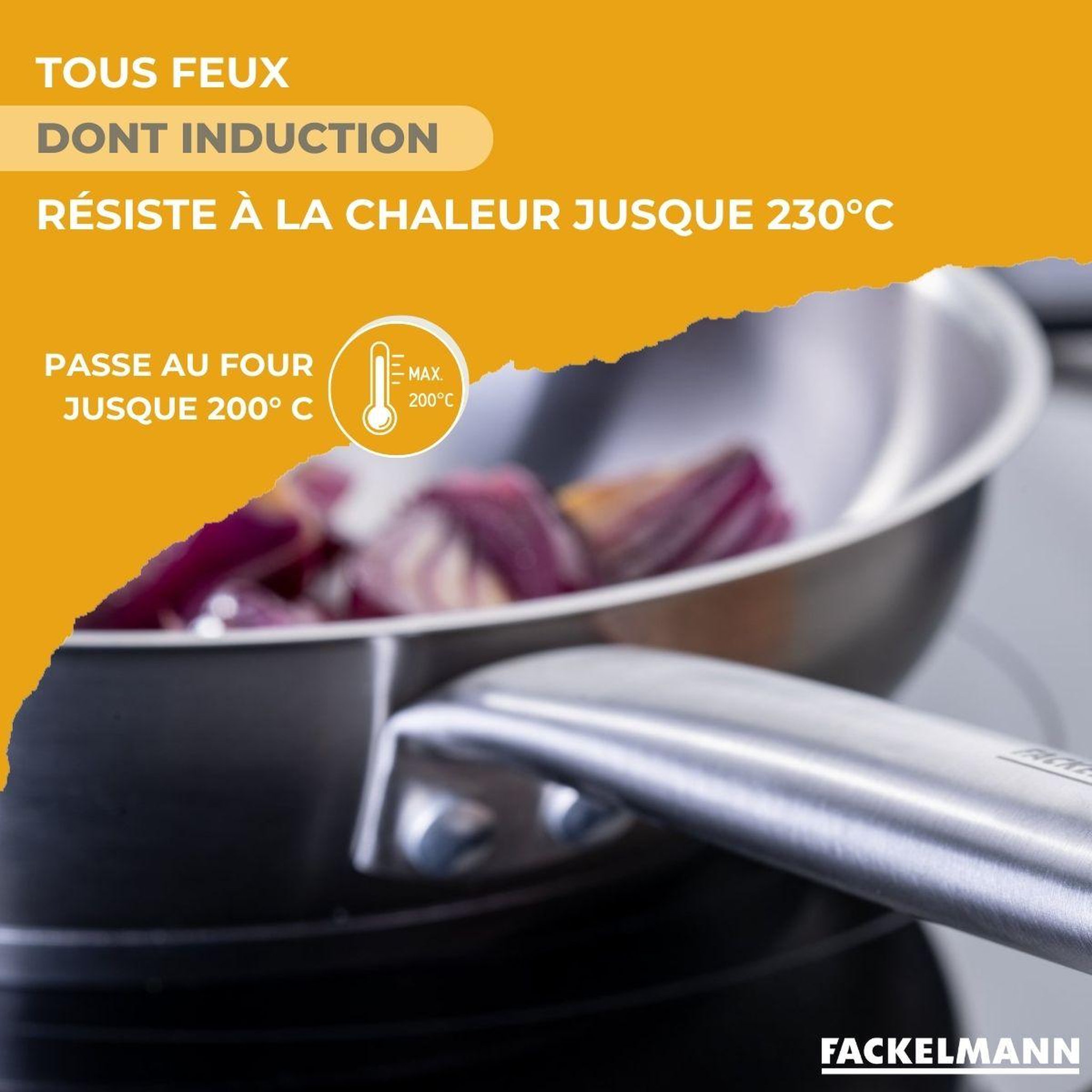 Voir la diapositive 5 : Fackelmann Poêle 20 cm en inox 18/8 fackelmann ovalgriff